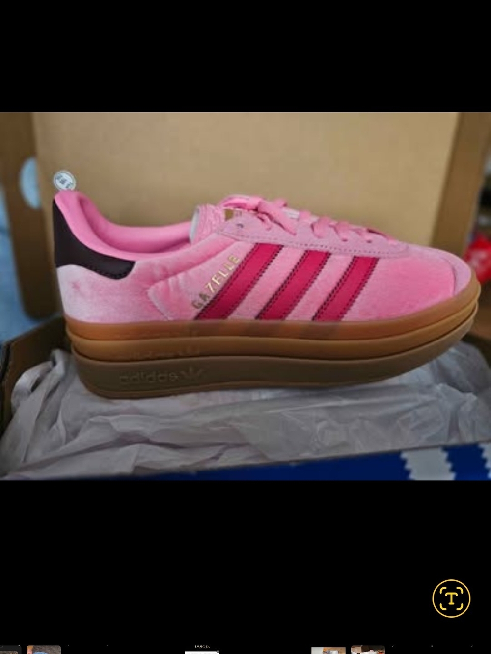 adidas Gazelle Platform Sneakers in Pink with Gum Sole